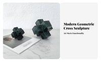 Minimalist Design Nordic Design Marble Cross Light Luxury Marble Cross Ornament Artisan-Made for Interior Designers, Living Room, Desk