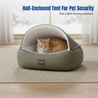 Enclosed Pet Den Removable and Cleanable Adaptable Cave Bed Exceptionally Warm 2-in-1 Design for Living Room, Bedroom