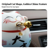 Excellent Gift Car Dashboard Ornament Symbol of Fortune Rotating Auspicious Cat Good Luck Charm for Office Workers, Living Room, Home