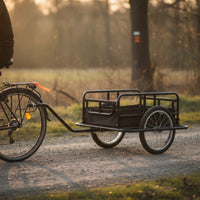 Cycle Cargo Trailer with Flat Platform Flatbed Bike Cargo Trailer Cycle Wagon Cart Heavy-Duty Vehicle Spacious for Cyclists