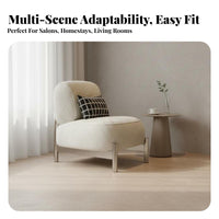 Wabi-Sabi aesthetic Upholstered Tub Armchair Cream Colored Accent Chair Minimalist Design Home Seating Soft Texture for Interior Designers, Business Owners, Living Room, Bedroom, Reception Area, perusing corner