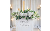 60cm Flower Strip with Green Leaves Decorative Artificial Rose Garland Flexible Artificial Floral Swag Portable for Brides, Mirrors