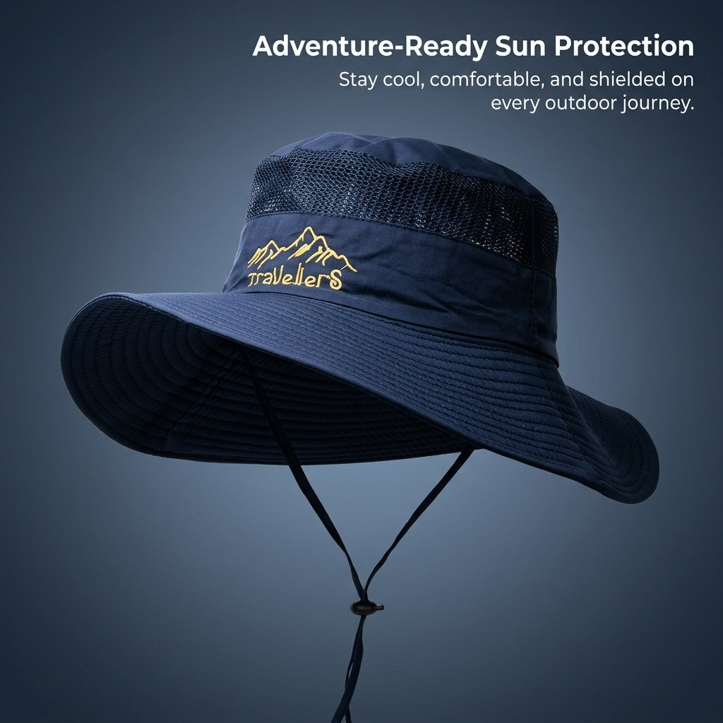 Fishing Bucket Hat with Face, Wide Brim Outdoor for Fishermen Protection for Activities, Adjustable Size