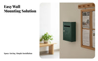 Compact Wall-Mounted Mailbox Rectangular Metal Mailbox Easy to Install Home Storage for Outdoor