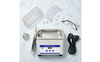 Sound Wave Cleaner with Basket Digital Sound Wave Cleaner Machine Stainless Steel Eyeglass Cleaning Machine for Jewelers, Hobbyists, Home, Workshop