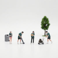 4 Pieces Convenience Store Worker Figurines Painted Worker Figures Tiny Figurines with Costumes for Collectors, Diorama