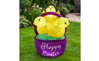 Inflatable Basket with Chicks LED Spring Easter Inflatable Decoration for Garden