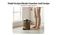Foot Pedal Trash Can Hands Foot Pedal Garbage Bin Easy to Clean Lidded Step Bin for Hotel Office Workers, Living Room, Bedroom, Washroom