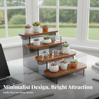 Surprise Box Organizer Space Saving Figurine Display Riser 4 Tier Acrylic Display Riser Stable Framework Desktop Collection Rack