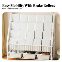 book display unit with Toy Bins Multifunctional Kids Shelving Unit with Bins for Parents