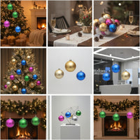 Christmas Ornament Ball Matte Christmas Ball Ornaments Ornament with Hanging Cap Decorative for Window Displays, Party Decor