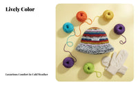 Colorful Knit Bucket Hat Warm Retro Design Fisherman Hat Cute Design Fuzzy cap for Young Adults, Teenagers, Winter, Daily Wear