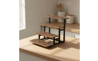 4 Tier Display Stand Rustic Cupcake Stand with Wooden Shelves Space Saving Wood Display Riser for Party Hosts, Weddings