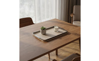 Vanity Tray with Metal boarder Leather Tray with Handles Functional Trays for Washroom Counter
