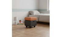 Minimalist Storage Side Table Solid Wood Construction Modern Stacked Bedside Cabinet Rounded Corners Rotating 2-Drawer Nightstand for Small Areas