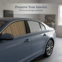 Car Window Sun Shade with Sliding Track, UV Protection and Heat Insulation Curtain for Vehicle