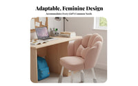 Adjustable Height blossom rear Vanity Chair Flower-Shaped rearrest blossom rear Chair Soft Cushioned Seat Home Furniture 360-Degree rotate for Students, Women, Girls, Bedroom, Dorm Room