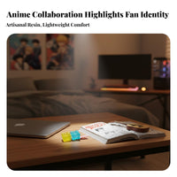 Anime Cosplay Hair Accessory Luminous Anime Design Hair Fastener Blue and Yellow Cube Barrette Cute Bi-Color Color Cube
