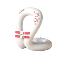 Double Air Chamber Sit-in Swim Float Body-Supporting Safety Swim Float Cartoon Print Creature Buoyant Device Hand Pump for Swimming