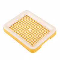Anti-Tip Design Rabbit Litter Tray with Grate Splash Proof Small Creature Litter Tray with Grid Detachable Rabbit Potty Training Pan Easy to Clean