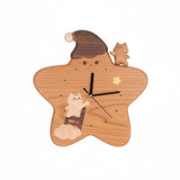 Solid Wood Star Shaped Wooden Clock Easy to Hang Child S Room Wall Clock Battery Operated for Toddlers, Newborns, Bedroom, Playroom
