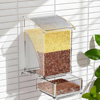 Husk Separating Automatic Bird Feeder Easy to Clean No-Mess Bird Feeder Large Capacity No Mess Container Transparent Design for Indoor, Vacation