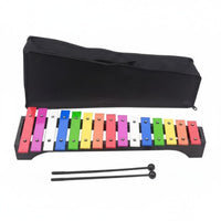 Clear, Rich Sound 15-Note Colorful Metallophone Well-Tuned Cased Xylophone Set Child-Safe Mallets Glockenspiel Color-Coded Notes for Preschoolers, Music Beginners, cateand proceedryroom, Kindergarten, Daycare Centers, Playroom
