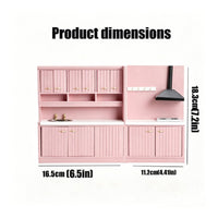2 Pieces Dollhouse Kitchen Set with Sink Modular for Collectors, Hobbyists