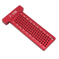 T-Square Marking Guide Perforated Woodworking Layout Ruler Hole Positioning Guide Measurement Markings Aluminum T-Square Ruler