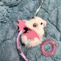 Fin-design Small Pet Harness, Adjustable Bunny Harness and Lead Set for Guinea Pigs, PP Fin Design with 150 cm Leash and Clip for Rodents