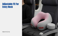 U-Shaped Neck Pillow, viscoelastic foam, Portable Travel Pillow for Airplane, Train, Car, Adjustable Support, Lightweight