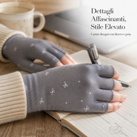 Women's Winter Warm Fleece-Lined Fingerless Gloves with Touchscreen Capability