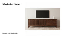 Lowheight Credenza with Sliding Doors vintage-modernretro-modern Modern design TV Stand Vintage Look Media Console for Homeowners, Adults, Bedroom, Entrypassage, Office