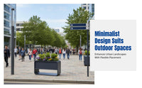 Outdoor Iron Planter Box, Galvanized Steel Divider Combo, Minimalist Design for Commercial Streets and Roadsides