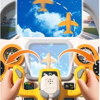 Airplane Cockpit Toy Pretend Play Flying Cockpit Toy Interactive Cockpit Dashboard Panel Kit for Young Children, Preschoolers, Playroom, Preschool