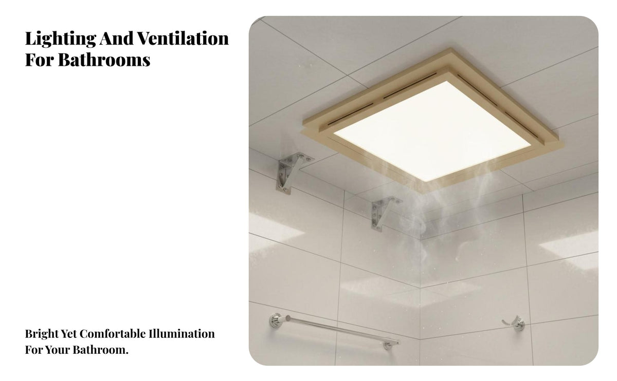 Low Noise Operation Ceiling Exhaust Fan Light Energy Saving 2-in-1 Ventilation Light Powerful Suction LED Exhaust Fan Combo Wet Rated for Homeowners, Families, Adults, Toilet, Kitchen, Hotel, Basement