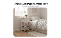 Space-Saving Narrow Rattan Nightstand Slim contour Side Cabinet Woven Drawer Front Household Furniture Minimalist and design for Apartment Dwellers, Students, homeowners, Bedroom, Tight areas, Dorm Room, Office