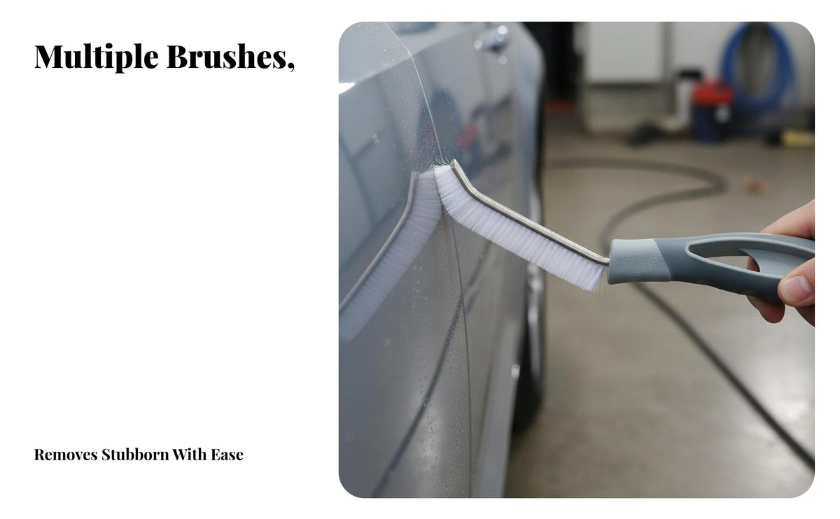 Car Crevice Cleaning Tool Versatile Car Detailing Brush Sturdy Bristles Wheel Cleaning Brush for Professional Cleaners, Men, Garage, Motorcycles