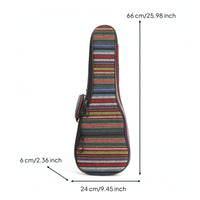 Ukulele Backpack Ethnic-Style Ukulele Bag with Pocket Woven for Students, Travel, Lessons, Rehearsals