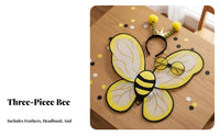3 Pieces Bee Costume Set Lightweight Design Bumblebee Appendages Set Bee Dress-up Accessories for Children, Halloween, Role Play, Birthday Parties