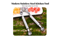 Fruit Carving Stainless Steel Double Head Fruit Tool Water Fruit Ladle Ing Utensil Multi-Functional Fruit Baller Spoon