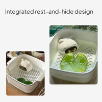 Ceramic Turtle Hideout Cat Head Design Desktop Decor