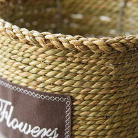 Plant Pots for Indoor Plants with Waterproof Liner, Floor Standing Indoor Plant Pot and Flower Pots, Seagrass Woven Basket, 1 Pack Storage Basket