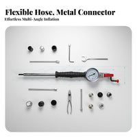 Easy to Use Double Head Tire Inflator Nozzle Long-Lasting Alloy Construction Tire Air Chuck for Truck Drivers, Cyclists, Roadside Emergency