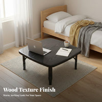Space-Saving Tatami Table Multi-Functional Small Foldable Dining Table Stable and Sturdy Japanese Aesthetic Floor Desk Wide Tabletop for Students, Apartment Dwellers, Minimalists, Dorm Room, Bedroom, Office