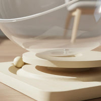 Space Capsule Cat Bed Wood Base Rotating Cat Nest Transparent Outer Layer Capsule Pet Bed for Indoor