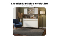 Multifunctional Dining Room Storage Cabinet Multi-Functional Kitchen Buffet Hutch Minimalist Design Unobstructed Standing Pantry Cabinet Adjustable Shelf for Homeowners, Apartment Dwellers, Families, Hallway, Home