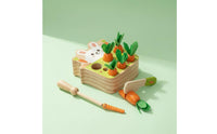 Hand-Eye Coordination Wooden Carrot Toy Set Early Learning Carrot Pulling Game Chew Safe Child-Centered Pull Toy Educational for Toddlers, Babies, Infants, Home