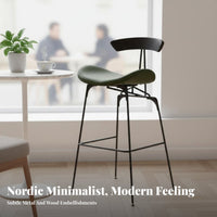 Nordic Aesthetic Saddle-Seat Stool Industrial Design Saddle Seat Bar Stool With Backrest Countertopstool Minimalist Aesthetic for Homeowners, Families, Business Owners, Restaurant, Kitchen, Dining Area, Home Office