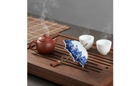 Traditional Chinese Design Ceramic Umbrella Tea Strainer Hand Painted Pattern Umbrella Tea Strainer